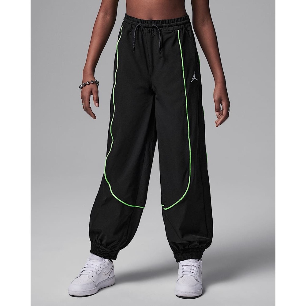 NEW Jordan sport big kids tunnel pants black and green‎ girls size medium M NWT